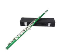 Flute Instrument Flute 16-hole Flute C-key White Copper Tube Leather Box Model Suitable For Beginners To Play At The Examination Level(Green)