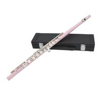 Flute Instrument Flute 16-hole Flute C-key White Copper Tube Leather Box Model Suitable For Beginners To Play At The Examination Level(Pink)