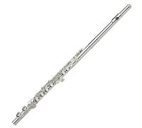 Flute Instrument Flute Instrument 16/17 Open And Closed Hole Silver-plated C Key E-key Curved Beginner Professional Performance(F)