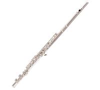 Flute Instrument Flute Instrument 16/17 Open/Closed Hole Silver-plated C Key E Key Curved Type Beginner Professional Examination(D)
