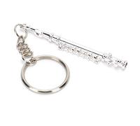 Flute Keychain,Mini Flute Key Music Keychain,Musical Instrument Ornament Musical Instrument Keychain,Decoration Musical Instrument Ornament Silver for Backpack Car Key Chain Decor
