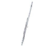 Flute kit Beginner Grade Examination Cupronickel 17 Open And Closed Hole Flute C Tune Curved Style With E Key Silver Plated(Bag A)
