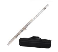 Flute kit Flute 17-hole Open And Closed Hole Dual-purpose Flute Instrument C-key White Copper Silver-plated Beginner Exam