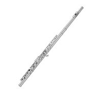 Flute kit Flute Instrument Beginners C Key 16 Holes Nickel-plated Silver Flute Beginner Exam Orchestra(Silver)