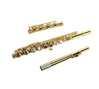 Flute kit White Copper Gold Key Gold-plated 17-hole Open C Flute B Tail E Key Gold Flute