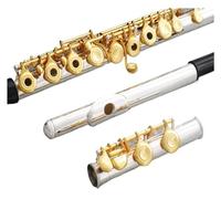 Flute Musical Instrument 16-hole silver body gold key flute instrument E key flute playing flute