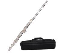 Flute Musical Instrument C-tune White Copper Silver-plated Students Beginners Grade Examination 16 Holes Open And Close Holes Dual-use flute instrument
