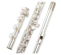 Flute Musical Instrument Flute standard C key silver-plated 17 holes open and closed dual-purpose B tail professional grading