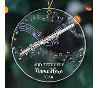 Flute Ornament Gift for Appreciation Flutist Teacher Student Musicals, Custom Year Name Flutist Flute Player Christmas Ornament 2024, Personalized Flute Xmas Ornament Gift, Flute Instrument Ornament