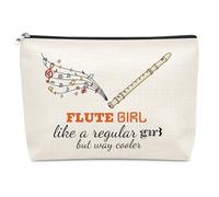 Flute Player Gift Makeup Bag Flute Lover Gift for Women Music Lover Gifts Cosmetic Pouch for Flutes Teacher Student Musician Daughter Sister Inspirational Graduation Christmas Birthday Gifts