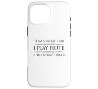 Flute Player Gifts - I Play Flute and I Know Things Funny Case for iPhone 16 Pro Max