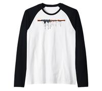 Flute Player Musician Orchestra American Flag USA Drip Raglan Baseball Tee