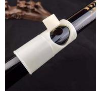 Flute Practice Mouthpiece for Beginners - Easy-Blow Plastic Flute Blower Aid with C/D/E/F/G Key Tone, Lightweight &, White/Transparent (S/for M/L)