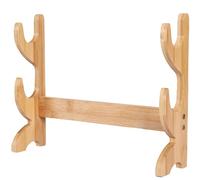 Flute Stand 12 x 3 x 9" 2-tier Natural Bamboo Display Rack Elegant Show Rack Stable Flute Organizer Practical and Beautiful Display Stands for, Musical Instrument, Knife, Sword
