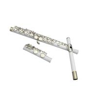 flute Wihte Flute 16 Closed Open Holes C Key Flute With Case Cloth Accessories For Student Beginners