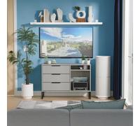 Fluted 3 Drawer TV Unit in Dusk Grey - Ready Assembled - Lewis's Home | TJ Hughes