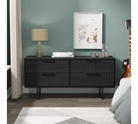 Fluted 4 Drawer Bedbox in Black Ash - Ready Assembled - Lewis's Home | TJ Hughes