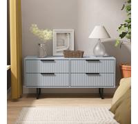Fluted 4 Drawer Bedbox in Denim Blue - Ready Assembled - Lewis's Home | TJ Hughes