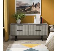 Fluted 4 Drawer Bedbox in Dusk Grey - Ready Assembled - Lewis's Home | TJ Hughes