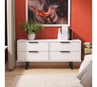 Fluted 4 Drawer Bedbox in White Matt - Ready Assembled - Lewis's Home | TJ Hughes