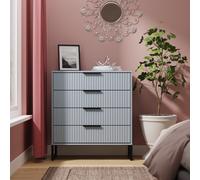 Fluted 4 Drawer Chest in Denim Blue - Ready Assembled - Lewis's Home | TJ Hughes