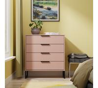 Fluted 4 Drawer Chest in Kobe Pink - Ready Assembled - Lewis's Home | TJ Hughes
