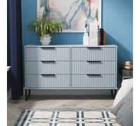 Fluted 6 Drawer Midi Chest in Denim Blue - Ready Assembled - Lewis's Home | TJ Hughes