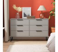 Fluted 6 Drawer Midi Chest in Dusk Grey - Ready Assembled - Lewis's Home | TJ Hughes