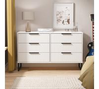Welcome Furniture Ltd Fluted 6 Drawer Wide Chest in White Matt - Ready Assembled, White