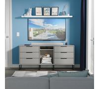 Fluted 6 Drawer Sideboard in Dusk Grey - Ready Assembled - Lewis's Home | TJ Hughes