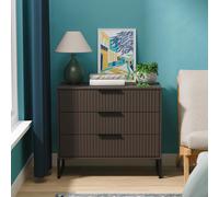 Fluted Chest - 3 Drawer - Graphite