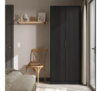 Fluted Double Wardrobe in Black Ash - Ready Assembled - Lewis's Home | TJ Hughes