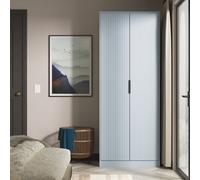 Fluted Double Wardrobe in Denim Blue - Ready Assembled - Lewis's Home | TJ Hughes