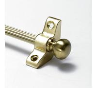 Fluted Quality Stair Rods 3/8" x 28.5" Satin Brass Reed bar Round Finial