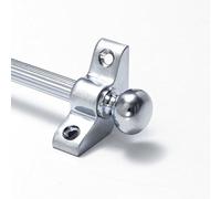 Fluted Quality Stair Rods 3/8" x 28.5" Satin Chrome Reed bar Round Finial