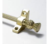 Fluted Quality Stair Rods 3/8" x 36" Satin Brass Reed bar Thistle Finial