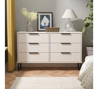 Fluted Ready Assembled 6 Drawer Midi Chest - Kashmir Matt