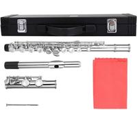 Flutes, Flute Kit 16 Holes C Key Flute Nickel Plating Flutes for Beginner Band Performance Grading Test Woodwind Instrument Intermediate Flute