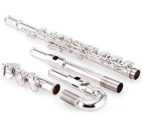 Flutes, Flutes Musical Instrument Professional 16-Hole Double Flute Head Flute Musical Instrument Brass Silver-Plated Beginner Flute with Bag