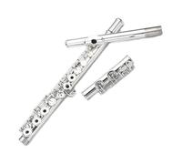 Flutes Instrument 16-hole C-key White Copper Silver-plated Flute French Curved Button Open And Closed Hole Dual-purpose Flute