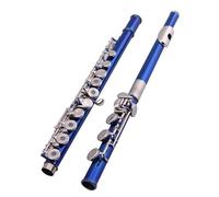 Flutes Instrument Blue 17 Hole Closed C Tone Flute Copper-Nickel E Key Flute With Flute Case And Accessories