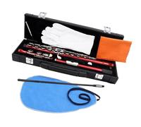 Flutes Instrument Red 16-hole Closed-holes Flute Copper-nickel Silver-plated C Key Flute With Accessories