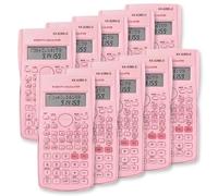 Flutesan 10 Pcs 2 Line Engineering Scientific Calculator Bulk Function Math Calculator Large Display for Student Teacher Classroom High School College School, AAA Batteries Included (Pink)