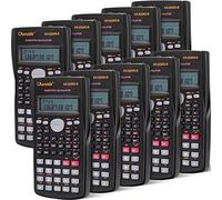 Flutesan 10 Pieces 2 Line Engineering Scientific Calculator Bulk Function Math Calculator Large Display for Student Teacher Classroom High School College School, AAA Batteries Included