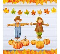Flutesan 16 Pcs Large Fall Garage Door Magnets Decoration 16.8" Scarecrow Garage Magnets Pumpkin Maple Leaves Fall Fridge Decal Kitchen Mailbox Metal Door Cabinets
