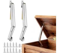 Flutesan 2 Pack 150n Gas Struts Spring Hinges for Heavy Lid, Stainless Steel Hydraulic Support Hinges, Any Angle Stop, for Chest, Toolbox, Bench, Basement Floor Door (max 15kg Load)