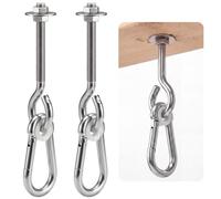 Flutesan 2 Pack 4.13 x 3/8" Heavy Duty Nylon Bushing Swing Hanger 661 Lbs, Swing Set Bracket with Snap Hooks Galvanized Iron Hardware for Wood Beams, Porch Swings, Sandbag Hammocks Yoga