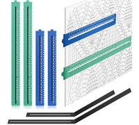 Flutesan 4 Pcs 8-1/2-inch 11-3/4-inch Knitting Chart Keeper, Cross Stitch Accessories and Supplies, Magnet Replacement Set Magnetic Ruler Cross Stitch Crochet Line Keeper Fold up Pattern Holder