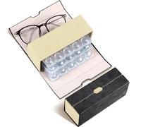 Flutesan Daily Contact Lens Case and glasses Organizer 2 in 1 Double Sided Portable Contact Lens Travel Case for Travel Outdoor Daily Use, Storage up to 30 Lense(Black)