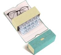Flutesan Daily Contact Lens Case and glasses Organizer 2 in 1 Double Sided Portable Contact Lens Travel Case for Travel Outdoor Daily Use, Storage up to 30 Lense (Green)